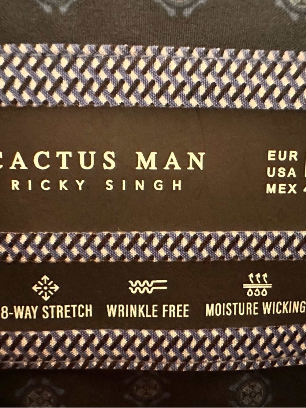 Cactus Man Blue Micro-Pattern Casual Button-Down Shirt - Picture 2 of 12